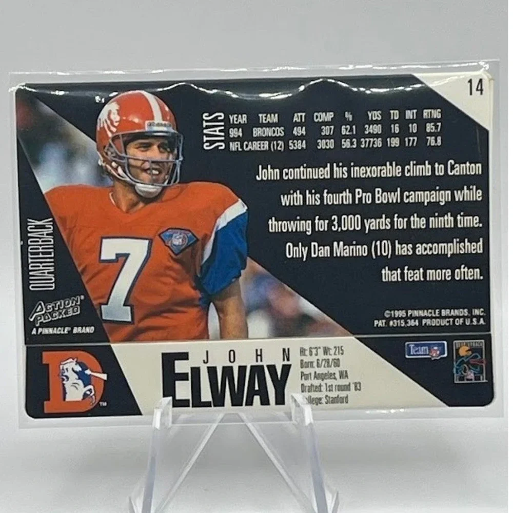 John Elway 1995 Action Packed 14 NFL Denver Broncos Football Trading Card